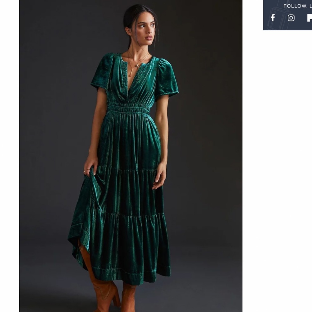 NWT velvet maxi dress Anthropologie